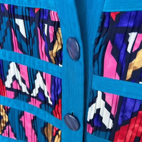 S. G. Sport Collection Retro 80's Vintage Stained Glass Jacket Blazer Size Small - Picture 3 of 8